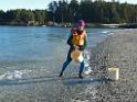 Barb during beach seining, Lucy Islands